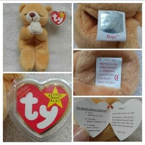 NWT! COLLECTIBLE TY BEANIE BABIES.    ~HOPE~  THE PRAYING BEAR. TAG ERRORS!! R
